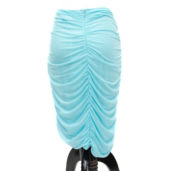 BTFL life Pale Sky Tea Shop Shirred Stretch Mesh Tulip Hem Skirt Size M - Picture 4 of 8